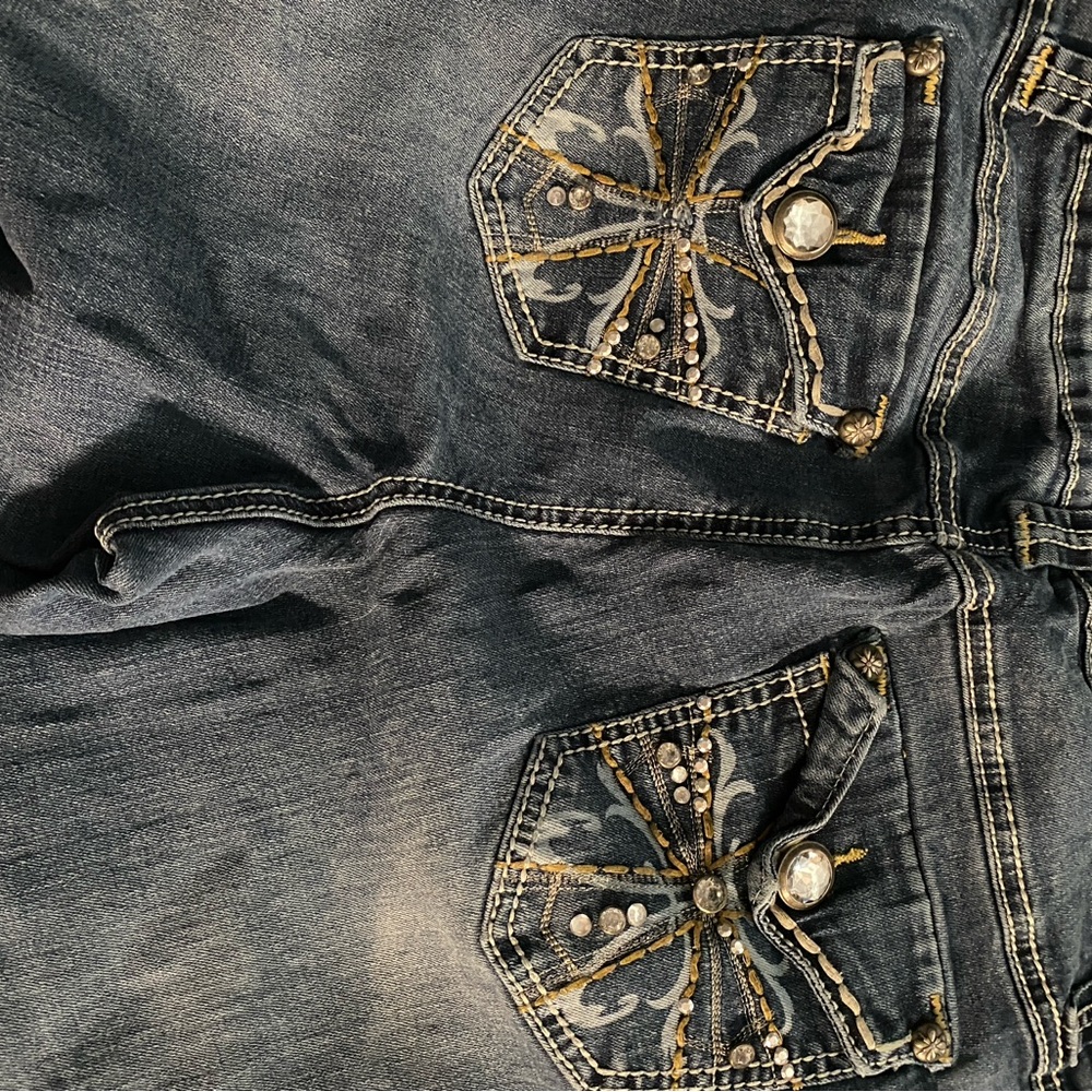 Cato Blue Denim Jeans with Crystal Button